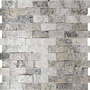 SILVER TRAVERTINE 1X2 MOSAIC
