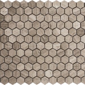 WOODEN GRAY 1" HEXAGON