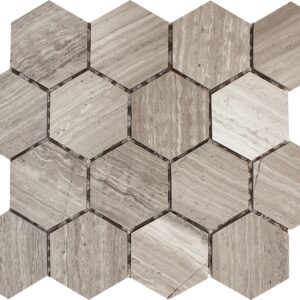 WOODEN GRAY 3" HEXAGON