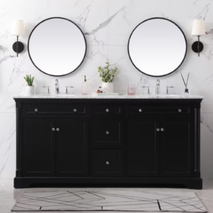 Clarence Bathroom Vanity 72" Black
