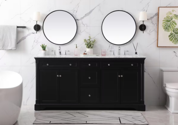 Clarence Bathroom Vanity 72" Black