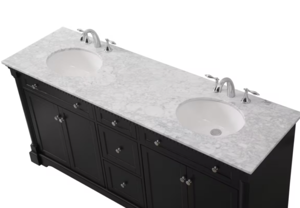 Clarence Bathroom Vanity 72" Black - Image 3